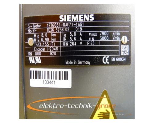 Siemens 1FT6081-8AF71-1AG1 Drehstrom-Servomotor - mit 12 Monaten Gewährleistung! - - Bild 4