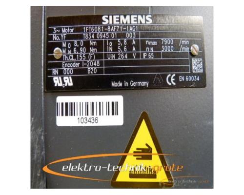 Siemens 1FT6081-8AF71-1AG1 Drehstrom-Servomotor - mit 12 Monaten Gewährleistung! - - Bild 4