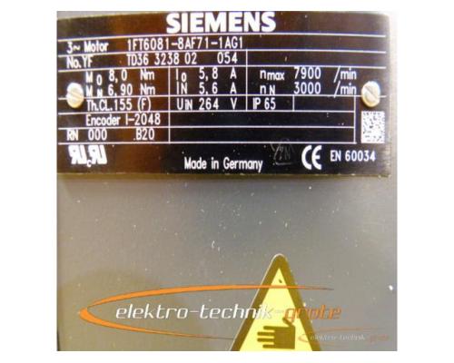 Siemens 1FT6081-8AF71-1AG1 Drehstrom-Servomotor - mit 12 Monaten Gewährleistung! - - Bild 4