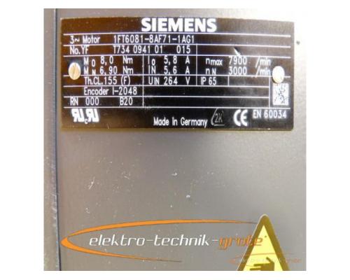 Siemens 1FT6081-8AF71-1AG1 Drehstrom-Servomotor - mit 12 Monaten Gewährleistung! - - Bild 4