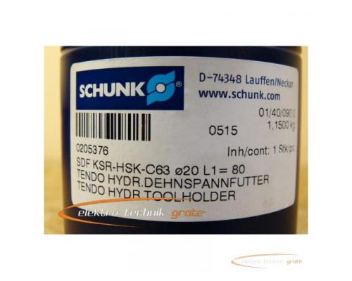 Schunk SDF KSR-HSK-C63 Ø20 L1 = 80 Tendo Hydr. Dehnspannfutter 0205376 - ungebraucht! - - Bild 4