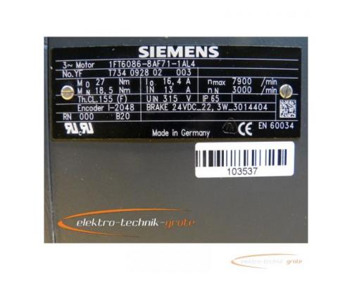 Siemens 1FT6086-8AF71-1AL4 Servomotor - ungebraucht, mit 12 Monaten Gewährleistung! - - Bild 4