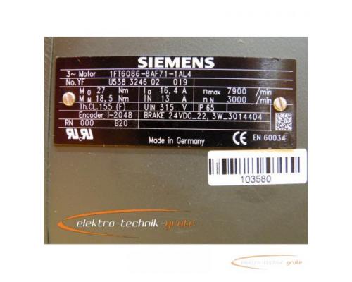 Siemens 1FT6086-8AF71-1AL4 Servomotor - ungebraucht, mit 12 Monaten Gewährleistung! - - Bild 4