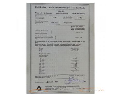 Trimos T R M Höhenmikrometer Messbereich 5-305 mm - Bild 3
