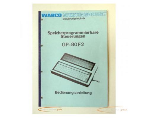 Wabco Bedienungsanleitung Speicherprogrammierbare Steuerungen GP-80F2 , 63 Seiten Inhalt - Bild 1