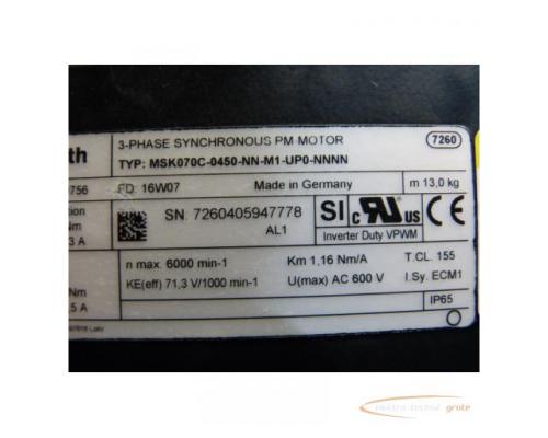 Rexroth MSK070C-0450-NN-M1-UP0-NNNN 3-Phasen Synchron PM-Motor SN:5947778 - Bild 3