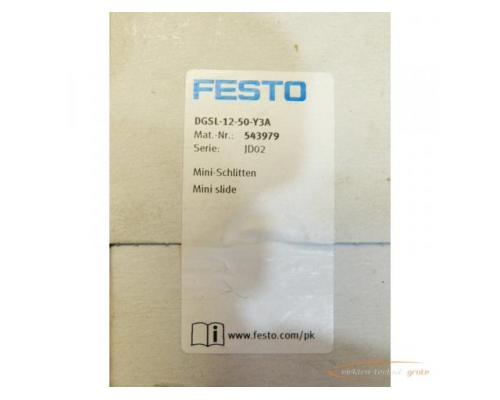 Festo DGSL-12-50-Y3A Mini-Schlitten 543979 > ungebraucht! - Bild 2