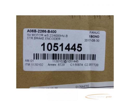 Fanuc A06B-2266-B400 SV MOTOR AIS 22 SN:C176A4702 > ungebraucht! - Bild 2