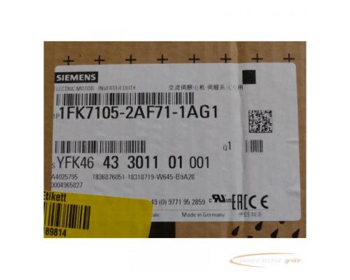 Siemens 1FK7105-2AF71-1AG1 Synchronmotor SN:YFK4643301101001 > ungebraucht! - Bild 4