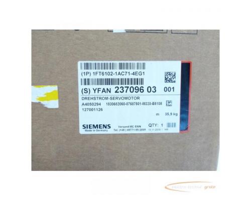 Siemens 1FT6102-1AC71-4EG1 Drehstrom-Servomotor > ungebraucht! - Bild 3