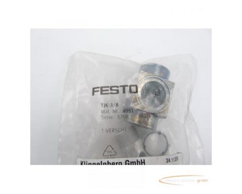 Festo TJK-3/8 Mat Nr. 4951 T-Verschraubung > ungebraucht! - Bild 2