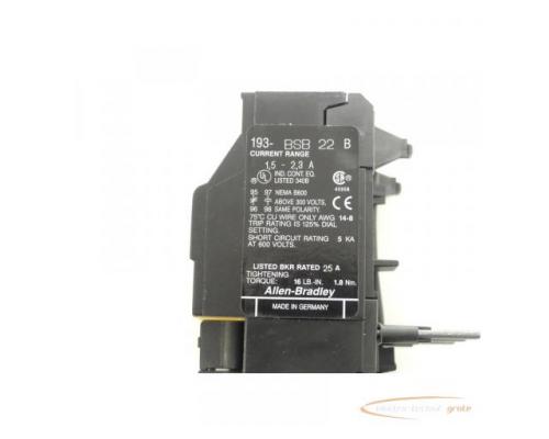 Allen Bradley 193-BSB22 Bimetall Überstromrelais 1,5-2,3 A - ungebraucht! - - Bild 5