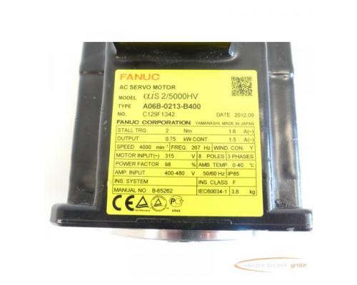 Fanuc A06B-0213-B400 AC Servo Motor SN:C129F1342 - ungebraucht! - - Bild 5