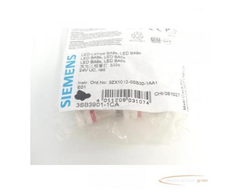 Siemens 3SB3901-1CA LED-Lampe BA9s 24V UC rot VPE 9 Stück - ungebraucht! - - Bild 2