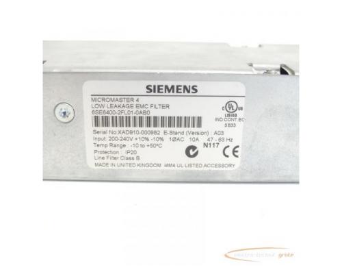 Siemens 6SE6400-2FL01-0AB0 EMC Filter Version: A03 SN:XAD910-000982 - Bild 4