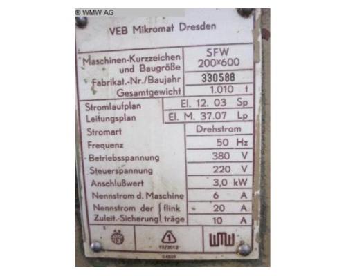 WMW MIKROMAT Flachschleifmaschine - Horizontal SFW 200x600 - Bild 2