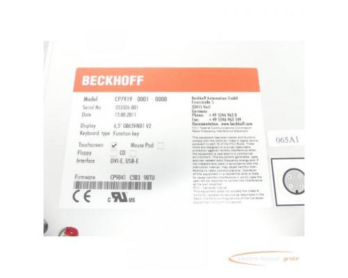 Beckhoff CP7919-0001-0000 ?Economy?-Control-Panel 6,5" Display SN:553326-001 - Bild 4