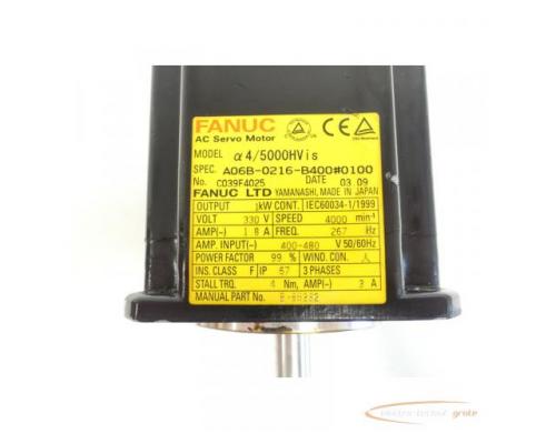 Fanuc A06B-0216-B400 # 0100 AC Servo Motor SN:C039F4025 + A860-2000-T321 - Bild 5