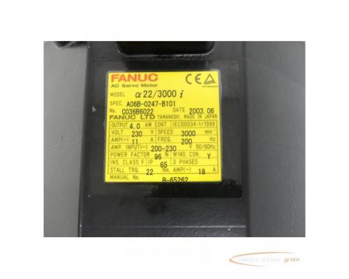 Fanuc A06B-0247-B101 AC Servo Motor SN:C036B6022 + A860-2005-T301 Pulsecoder - Bild 5