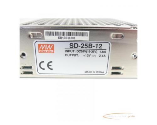 Mean Well SD-25B-12 Schaltnetzteil Input 24V DC 19-36V 1.6A Output +12V 2.1A - Bild 2