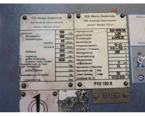 WMW ZEULENRODA Einständerpresse - Hydraulisch PYE 100 N - Bild 5