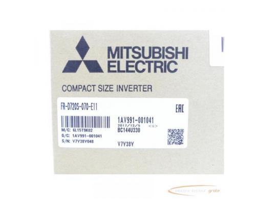 Mitsubishi FR-D720S-070 - E11 Frequenzumrichter SN:V7Y38Y048 - ungebraucht! - - Bild 3