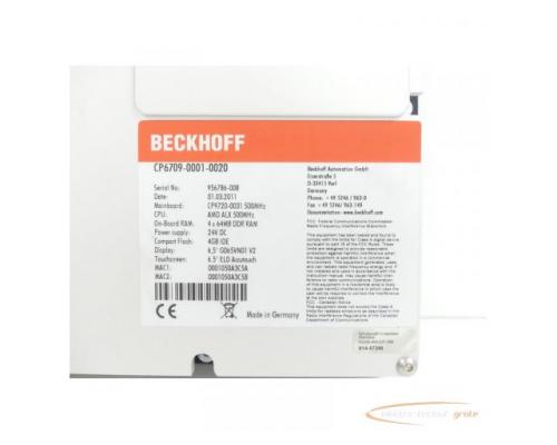 Beckhoff CP6709-0001-0020 Panel PC SN:956786-008 - Bild 3