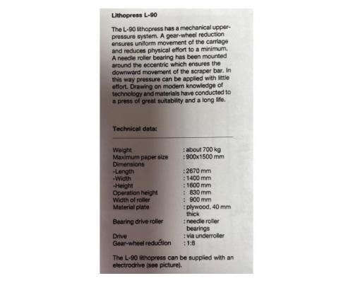 Rarität Motorbetriebene Lithografiepresse Peter van Ginkel Modell L-90 Motor - Bild 4