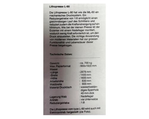 Rarität Motorbetriebene Lithografiepresse Peter van Ginkel Modell L-90 Motor - Bild 6