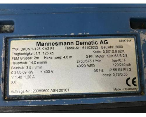 DEMAG DKUN 1-125K V2 F4 E-Kettenzug, Elektro Hubwerk, Kran - Bild 5