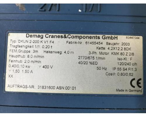 DEMAG DKUN 2-200 K V1 F4 E-Kettenzug, Elektro Hubwerk, Kran - Bild 6