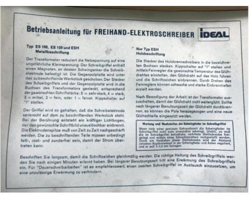 IDEAL ES 100 Freihand Elektroschreiber - Bild 3