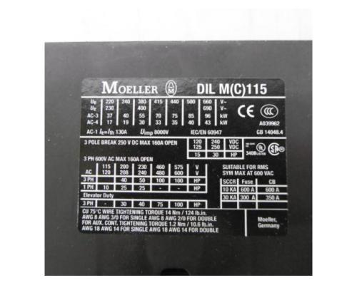 MOELLER / EATON DIL M115 Leistungsschütz, Lastschütz, Luftschütz, Schütz, L - Bild 5