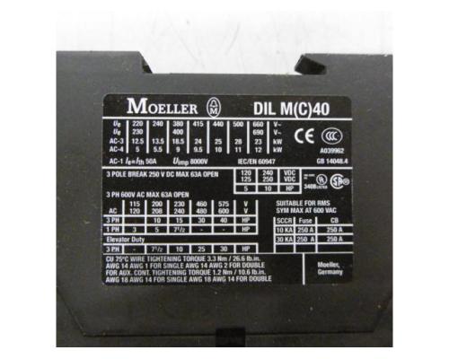 MOELLER / EATON xStart DIL M40 / ZB65-40 Leistungsschütz, Lastschütz, Luftschütz, Schütz, L - Bild 6