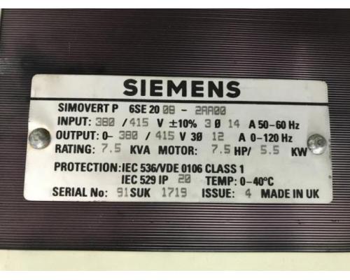 SIEMENS SIMOVERT P 6SE2008-2AA00 Transistorpulsumrichter, AC- Servoantrieb, Servost - Bild 5