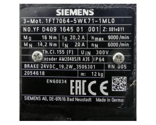 Serwomotor Siemens 1FT7064-5WK71-1ML0 - Obraz 2