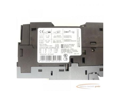 Siemens 3RV2021-4DA25 Leistungsschalter 20 - 25A max. E-Stand: 01 + 3RV2901-2E - Bild 5