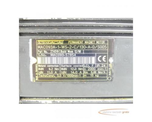 Indramat MAC093A-1-WS-2-C/130-A-0/S005 Permanent Magnet Motor SN:MAC093-57854 - Bild 4