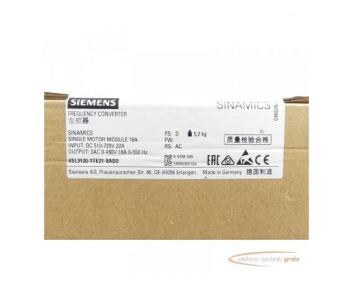 Siemens 6SL3120-1TE21-8AD0 Single Motor Module SN:T-ND6066498 - ungebraucht! - - Bild 3