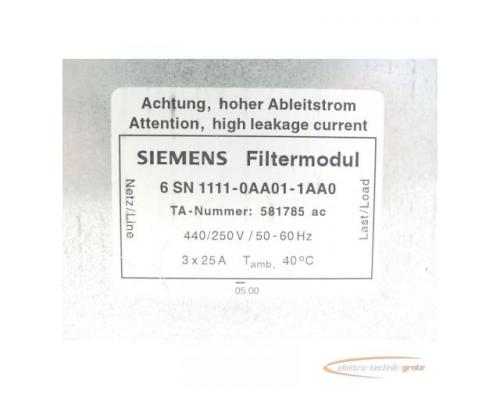 Siemens 6SN1111-0AA01-1AA0 Filtermodul SN:05.00 - Bild 3