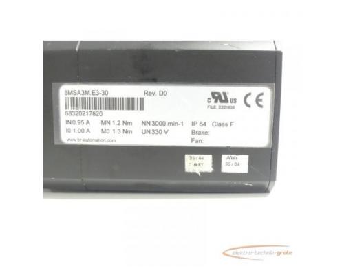 B&R Automation 8MSA3M.E3-30 Servomotor Rev. D0 SN:68320217820 - Bild 5