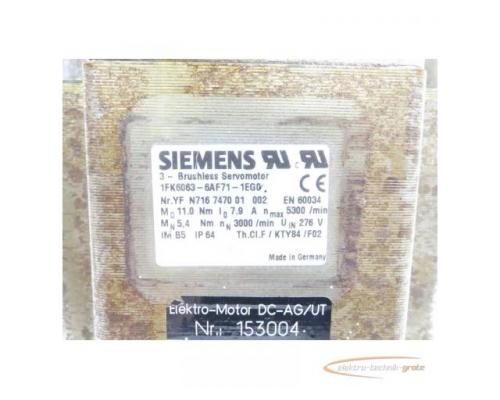 Siemens 1FK6063-6AF71-1EG0 synchronservomotor SN:YFN716747001002 - Bild 5